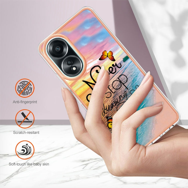 For OPPO A58 4G Electroplating IMD TPU Phone Case featuring a Dream Butterfly design, showcasing its vibrant colors and protective features.