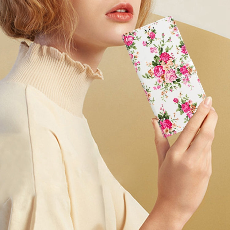 For OPPO A78 4G Colored Drawing Leather Phone Case featuring a Peonies design, showcasing its stylish and functional features.
