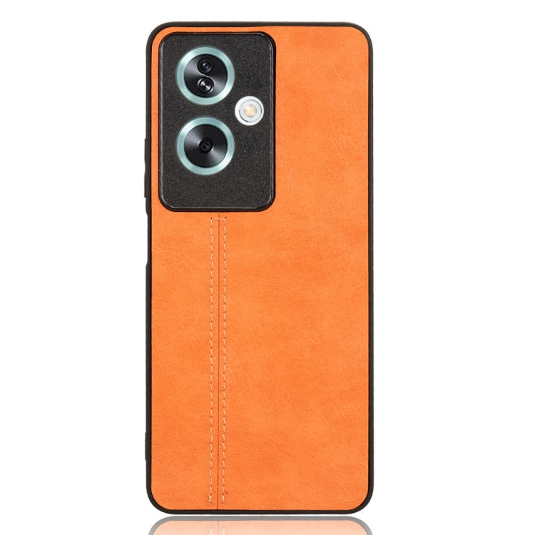 Orange cow pattern sewing back cover phone case for OPPO A79 5G, showcasing its stylish design and durable materials.