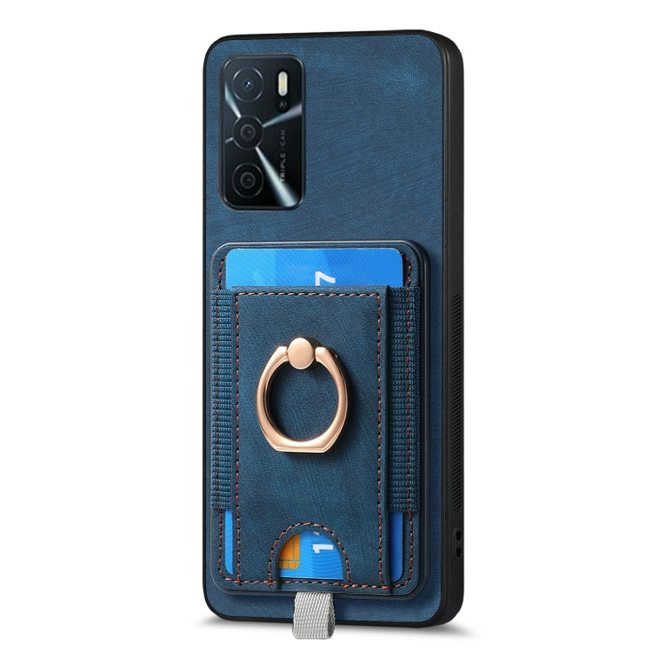 For OPPO F19 Pro+ Retro Splitable Magnetic Card Bag Leather Phone Case showcasing its sleek design and magnetic card holder.
