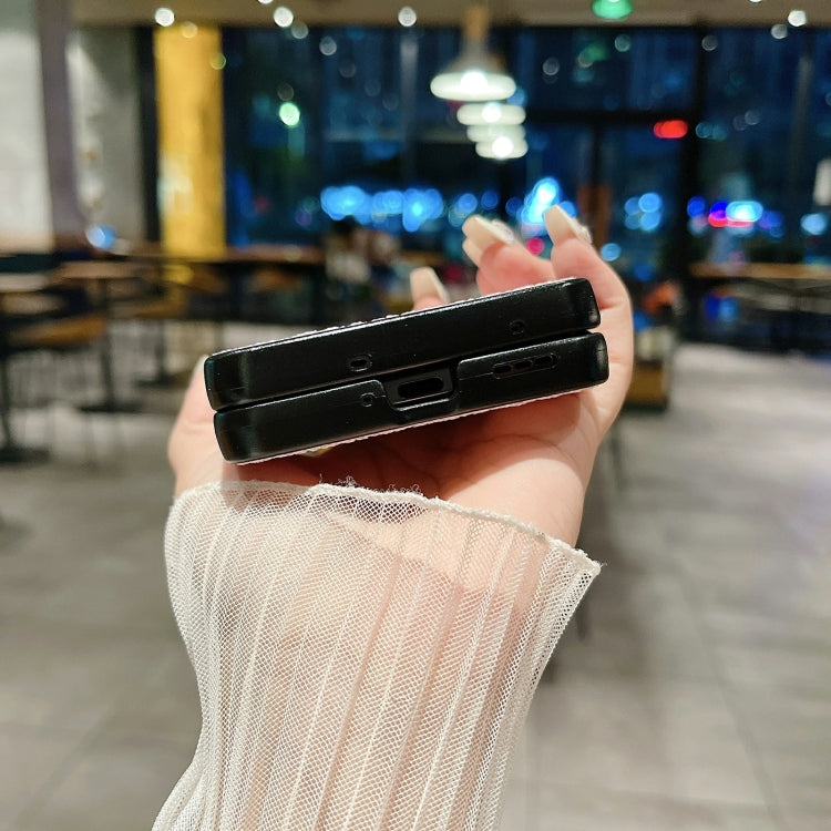 Silver Glitter Frosted Shockproof Phone Case for OPPO Find N2 Flip, showcasing its stylish design and protective features.