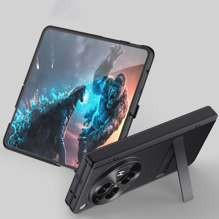 For OPPO Find N3 Pioneer Skin-Feel Case showcasing integrated leather hinge shell film and metal lens protection.