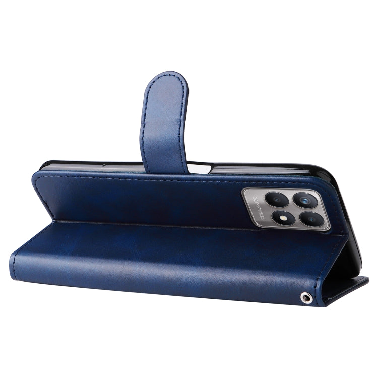 OPPO Realme 8i Calf Texture Zipper Horizontal Flip Leather Phone case in black with card slots and flip stand feature.