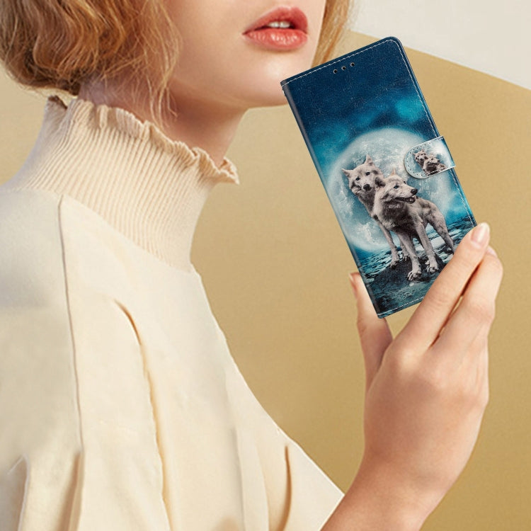 Stylish colored drawing leather phone case for OPPO Reno10 and Reno10 Pro with wallet and kickstand features.