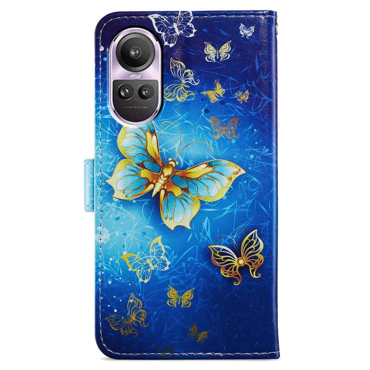 For OPPO Reno10/10 Pro painted pattern leather case with wallet and kickstand features, showcasing its stylish design and functionality.