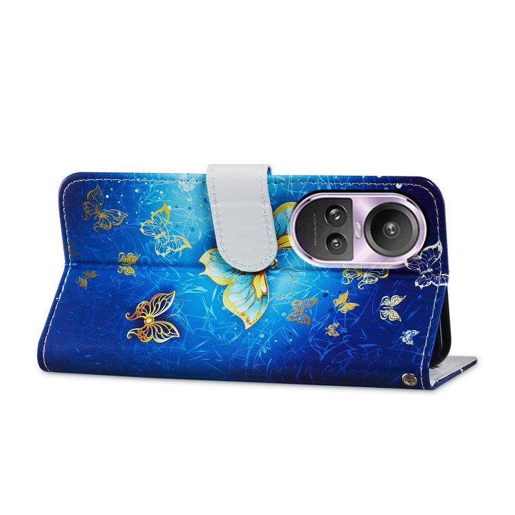 For OPPO Reno10/10 Pro painted pattern leather case with wallet and kickstand features, showcasing its stylish design and functionality.