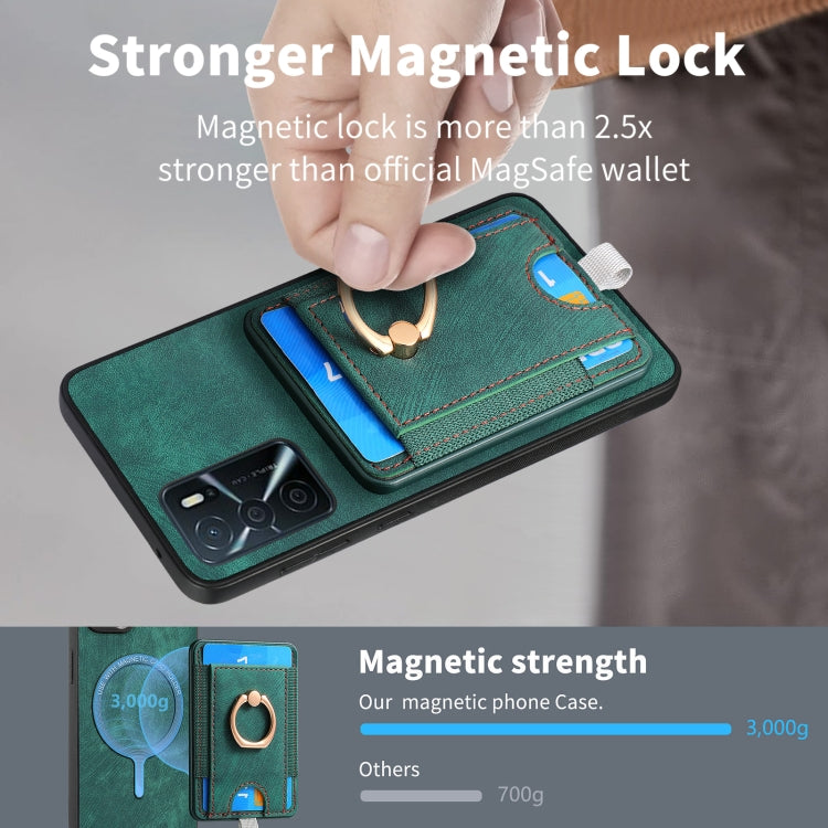 Retro Splitable Magnetic Phone Case for OPPO Reno7 Z 5G, featuring a stylish design with a magnetic card wallet and drop-proof protection.
