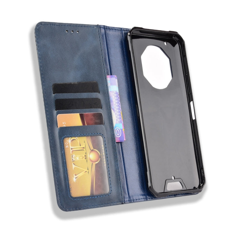 For Oukitel WP13 5G case with magnetic buckle and retro crazy horse texture, showcasing its stylish design and functional features.