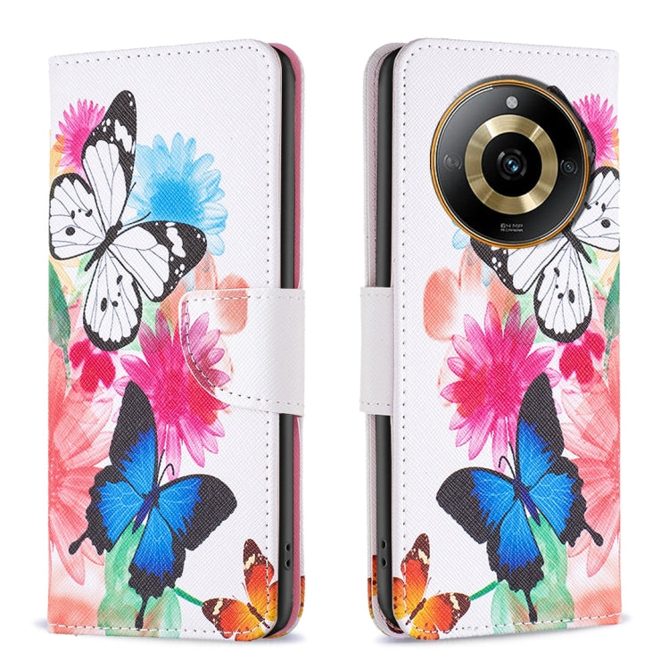 Realme 11 4G colored drawing pattern leather phone case, showcasing its stylish design and durable material.