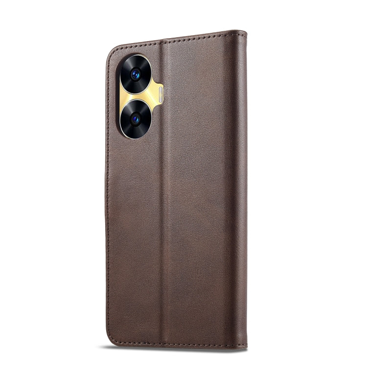 LC.IMEEKE Calf Texture Horizontal Flip Leather case for Realme C55, showcasing its elegant design and durable material.