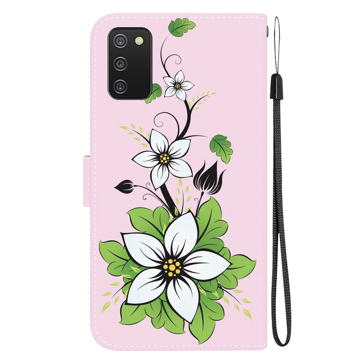 Samsung Galaxy A02s case with crystal texture design, showcasing its wallet functionality and kickstand feature.