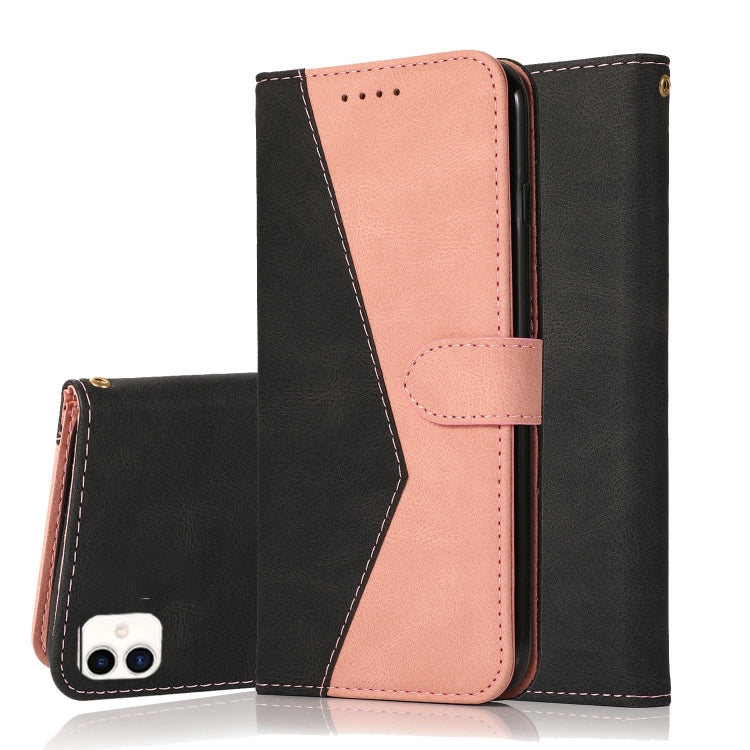 Dual-color stitching leather phone case for Samsung Galaxy A05, showcasing its stylish design and functional features.