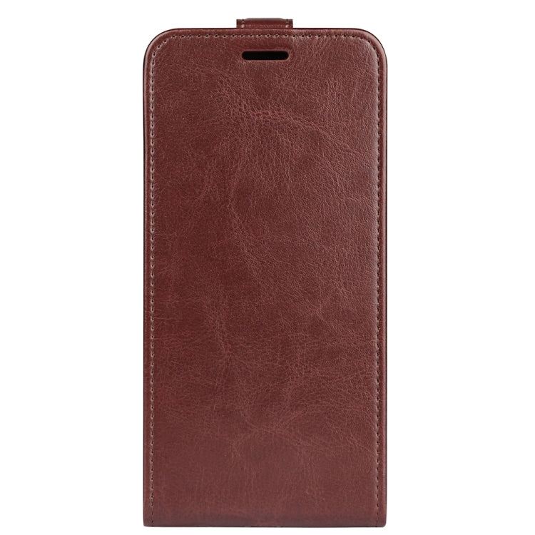 For Samsung Galaxy A05s R64 Texture Vertical Flip Leather Phone Case showcasing its durable PU and TPU material with card slot functionality.