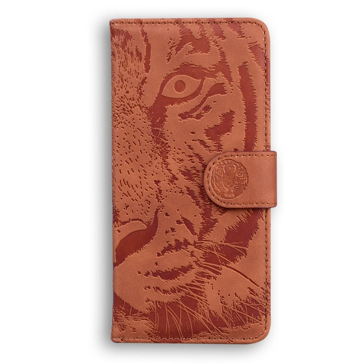 Stylish Tiger Embossing Pattern Flip Leather Phone Case for Samsung Galaxy A05s, showcasing its durable design and card slots.