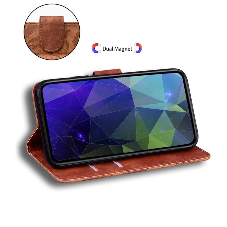 Stylish Tiger Embossing Pattern Flip Leather Phone Case for Samsung Galaxy A05s, showcasing its durable design and card slots.