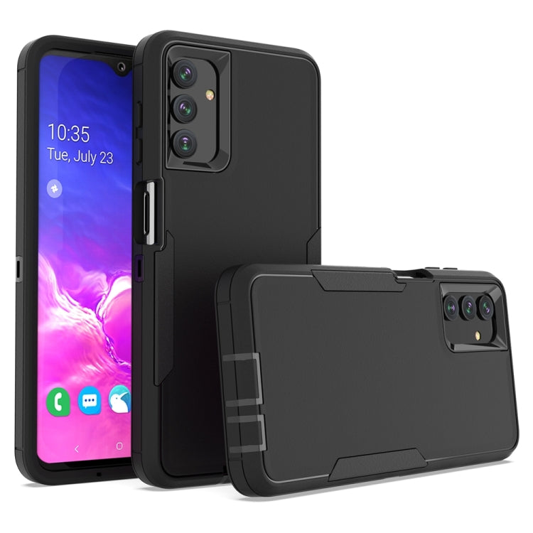 Black 2 in 1 Magnetic PC + TPU Phone Case for Samsung Galaxy A13, showcasing its sleek design and durable materials.