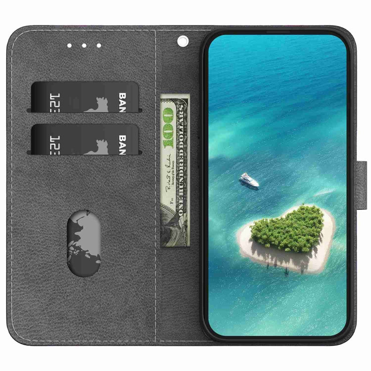 Samsung Galaxy A13 4G leather case with crystal texture and colored drawing, featuring card slots and kickstand functionality.