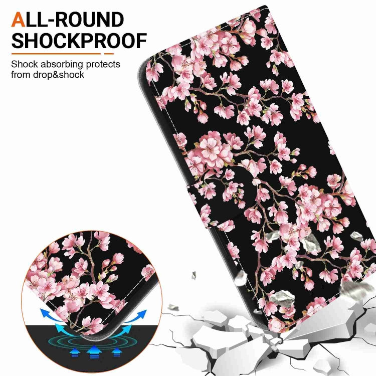 Samsung Galaxy A13 4G leather case with crystal texture and colored drawing, featuring card slots and kickstand functionality.