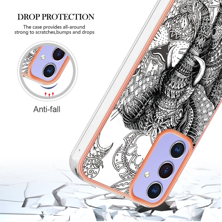 Samsung Galaxy A15 5G phone case featuring electroplating marble design, made of durable TPU material, showcasing its stylish and protective features.