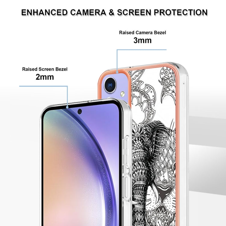 Samsung Galaxy A15 5G phone case featuring electroplating marble design, made of durable TPU material, showcasing its stylish and protective features.
