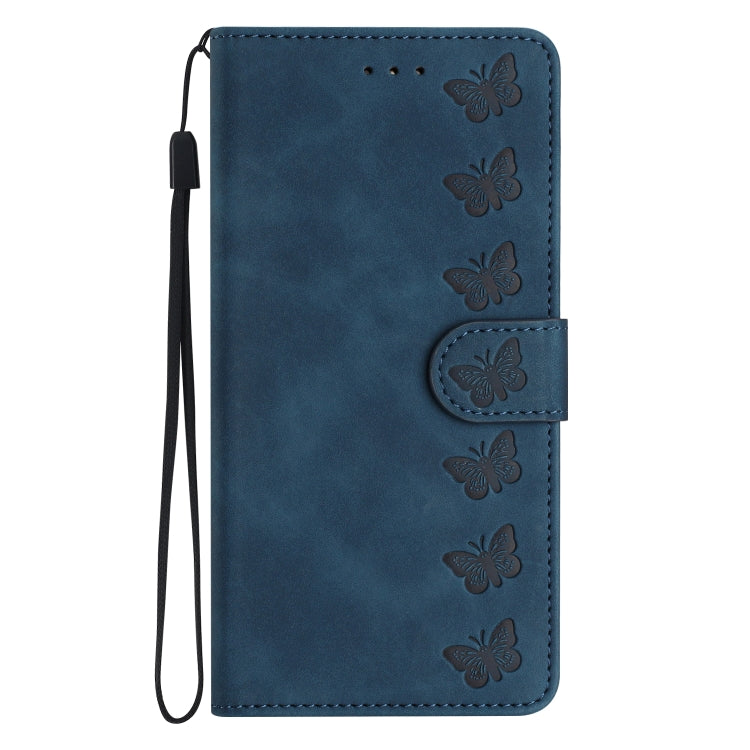 Stylish Seven Butterflies embossed leather phone case for Samsung Galaxy A15, showcasing its elegant design and functional features.
