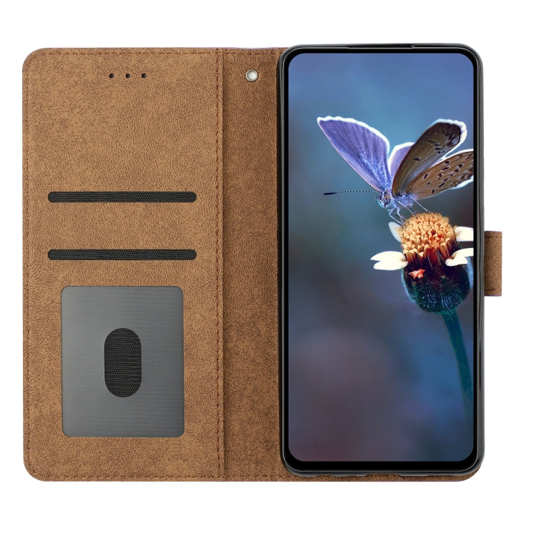 Stylish Seven Butterflies embossed leather phone case for Samsung Galaxy A15, showcasing its elegant design and functional features.