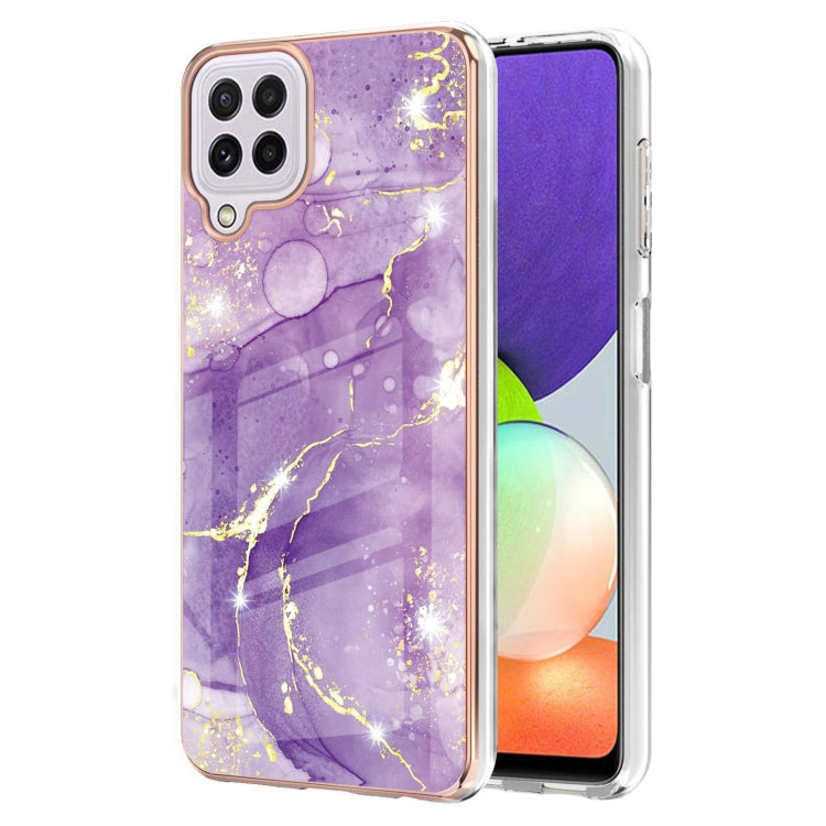 Electroplating Marble Pattern Case for Samsung Galaxy A22 4G, showcasing vibrant colors and stylish design.