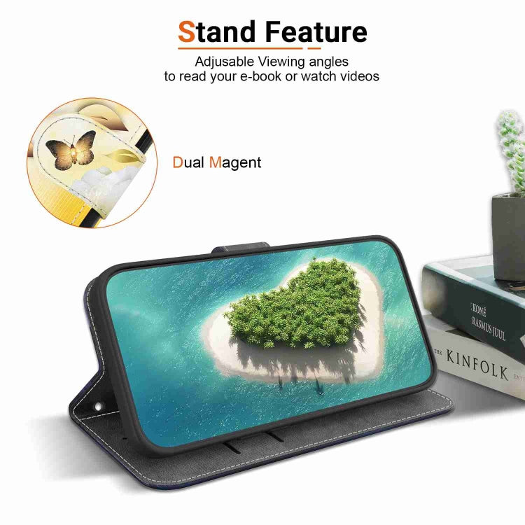 Samsung Galaxy A21s leather phone case with crystal texture and colored drawing, showcasing its stylish design and functional features.