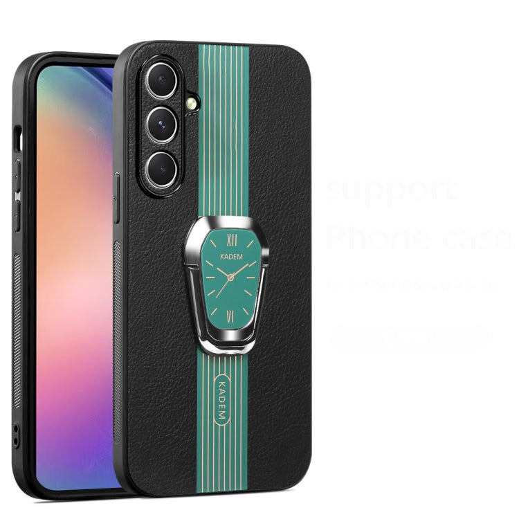 For Samsung Galaxy A24 4G Magnetic Litchi Leather Back Phone Case showcasing its stylish design and protective features.