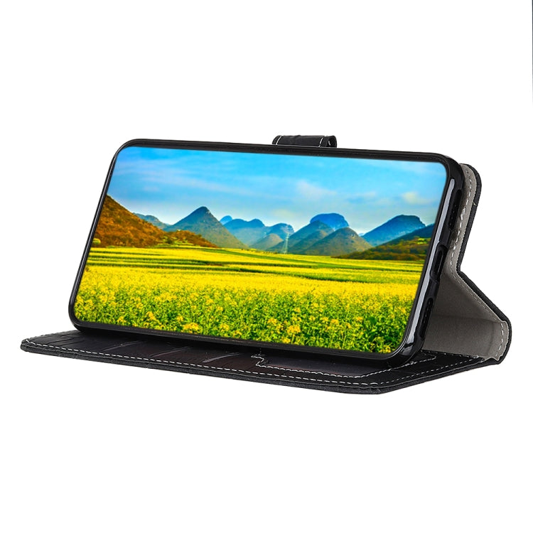 Samsung Galaxy A25 5G case featuring a magnetic crocodile texture leather design, showcasing its stylish and protective features.