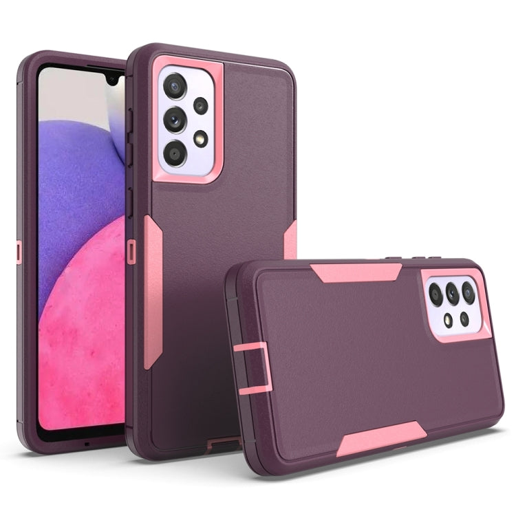 Purple 2 in 1 Magnetic PC + TPU Phone Case for Samsung Galaxy A33 5G, showcasing its sleek design and durable materials.