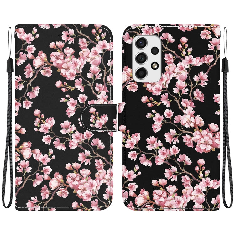 Samsung Galaxy A33 5G leather case with crystal texture design, featuring card slots and kickstand functionality.