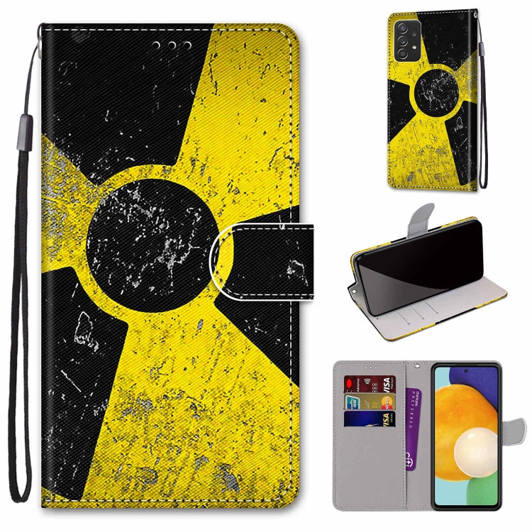 Samsung Galaxy A53 5G case featuring a colored drawing cross texture design, made from PU leather and TPU material.