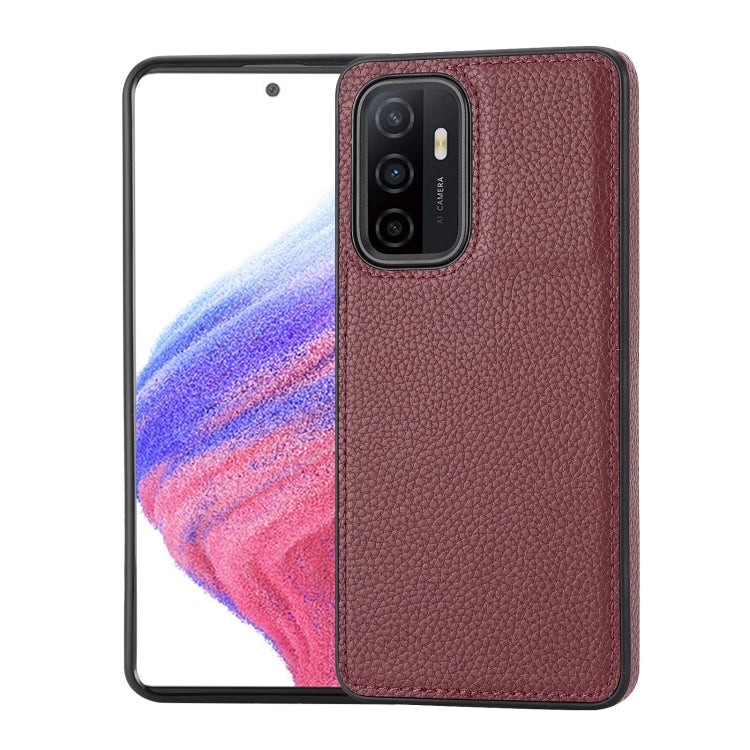 Samsung Galaxy A53 5G phone case with litchi pattern, showcasing its stylish design and side-mounted card holder feature.