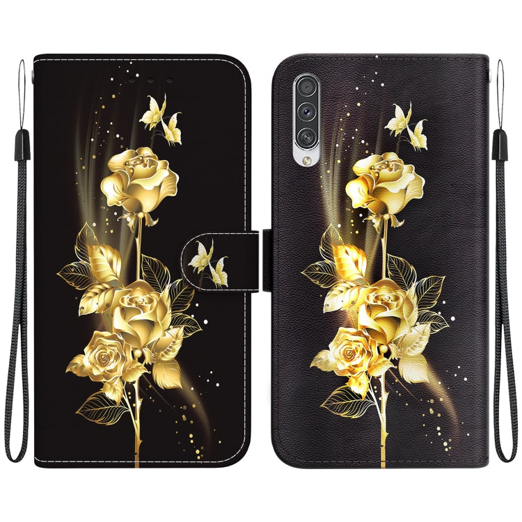 Crystal texture colored drawing leather case for Samsung Galaxy A70 and A70s, showcasing its stylish design and functional features.