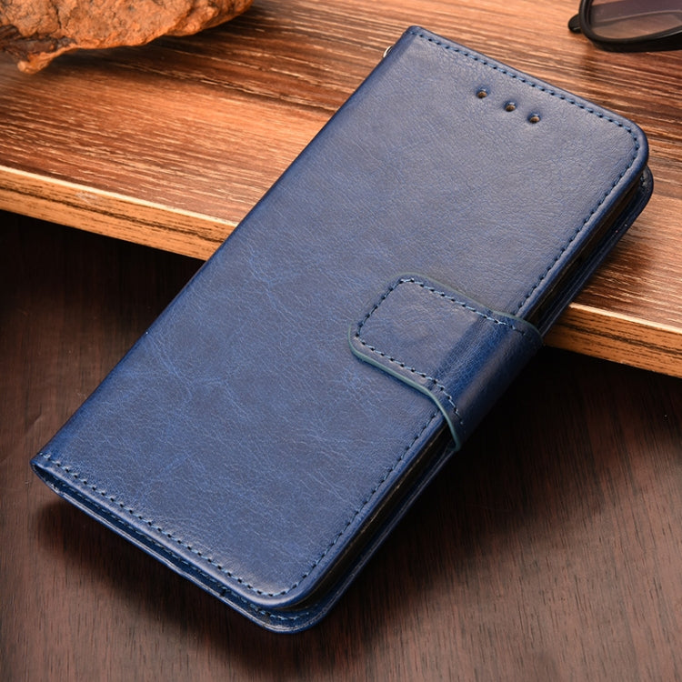For Samsung Galaxy A71 4G Crystal Texture Horizontal Flip Leather Case in black, showcasing its sleek design and card slots.