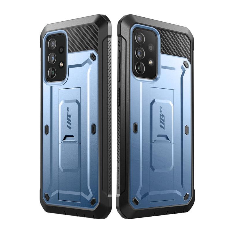 Samsung Galaxy A72 UB Pro Full-Body Rugged Case in black, showcasing its durable design and built-in screen protector.