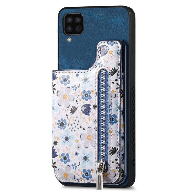 Retro painted zipper wallet case for Samsung Galaxy M62/F62, showcasing its stylish design and functional features.