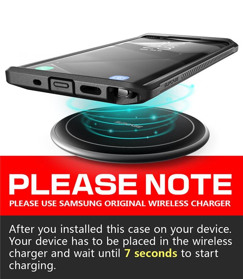 Samsung Galaxy Note 10 Plus UB Pro Full-Body Rugged Case in black, showcasing its durable design and kickstand feature.