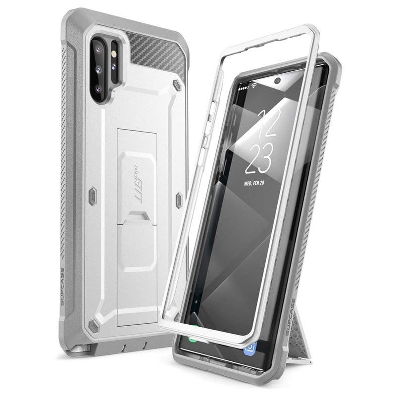 Samsung Galaxy Note 10 Plus UB Pro Full-Body Rugged Case in black, showcasing its durable design and kickstand feature.
