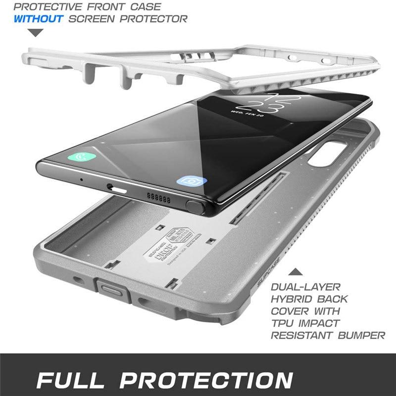 Samsung Galaxy Note 10 Plus UB Pro Full-Body Rugged Case in black, showcasing its durable design and kickstand feature.