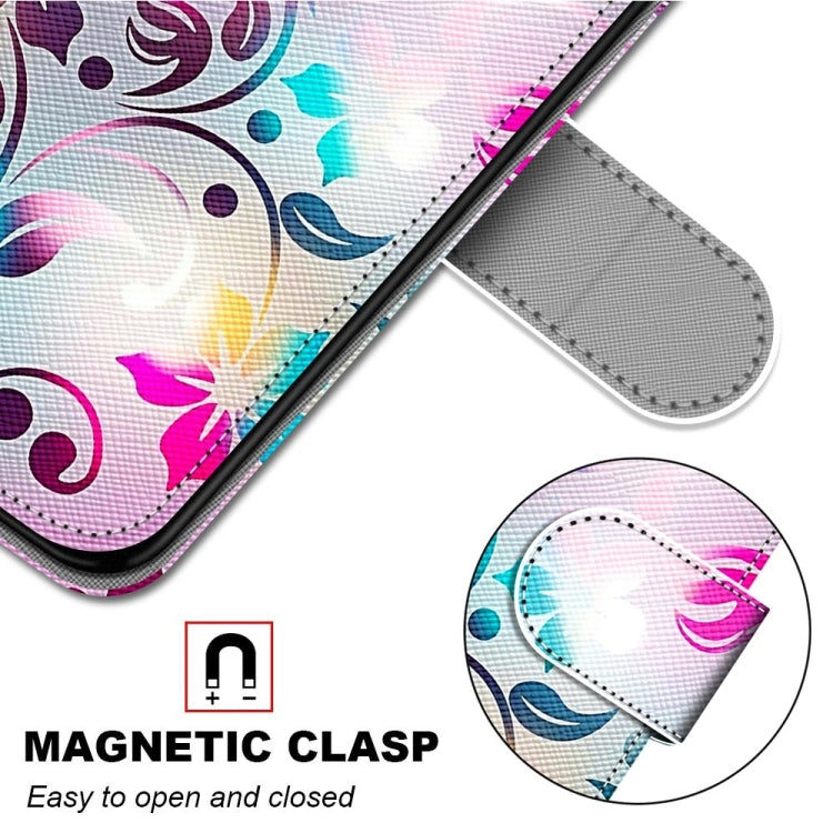 Samsung Galaxy S22 Ultra 5G case featuring a coloured drawing cross texture design, made from PU leather and TPU material for durability.