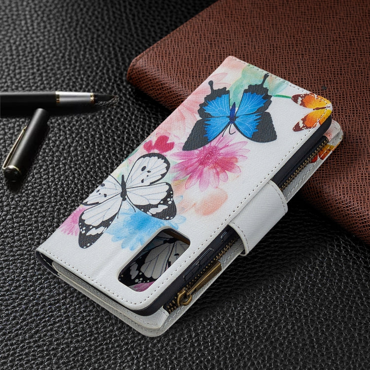 Samsung Galaxy S20 FE 5G case with colored drawing pattern and zipper design, showcasing its stylish and functional features.