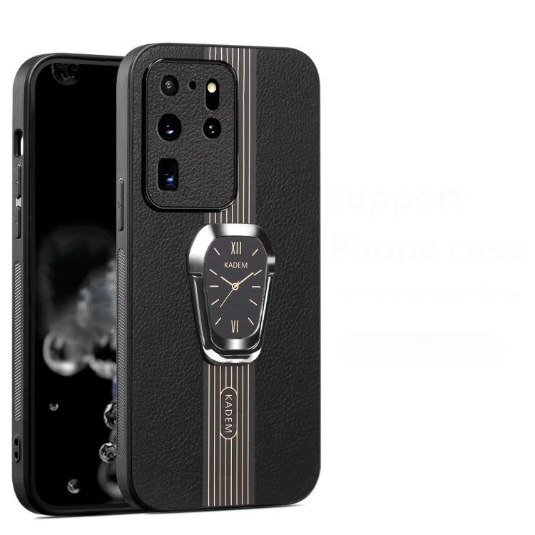 For Samsung Galaxy S20 Ultra Magnetic Litchi Leather Back Phone Case showcasing its stylish design and protective features.