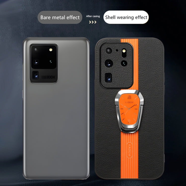 For Samsung Galaxy S20 Ultra Magnetic Litchi Leather Back Phone Case showcasing its stylish design and protective features.