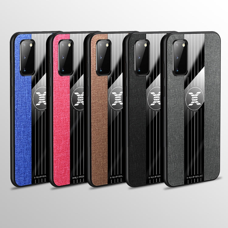 XINLI Stitching Cloth Texture Shockproof TPU case for Samsung Galaxy S20, showcasing its stylish design and durable material.