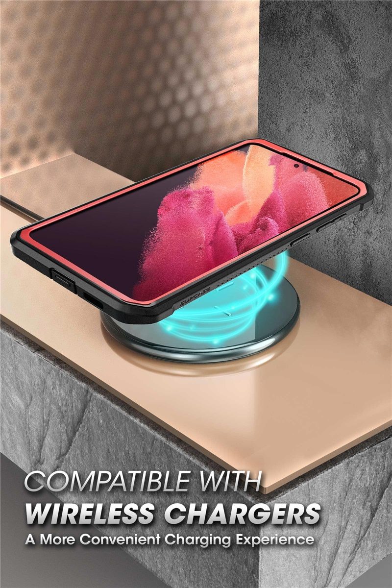 Samsung Galaxy S21 Ultra UB Pro Full-Body Case in black, showcasing rugged design and kickstand feature.