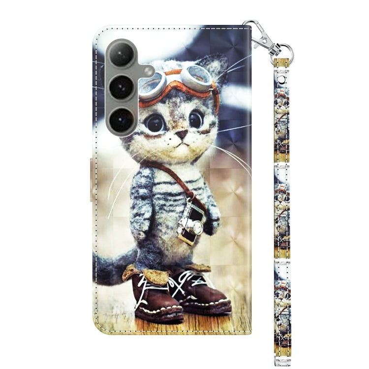 3D painted leather phone case for Samsung Galaxy S24+ 5G featuring a naughty cat design, showcasing durability and style.