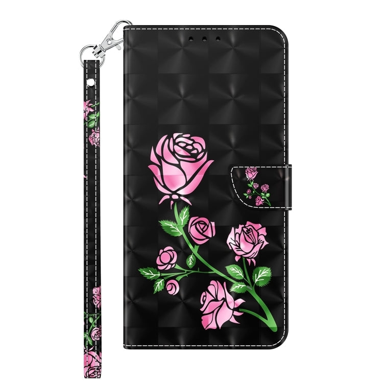 Rose-colored 3D painted leather phone case for Samsung Galaxy S24+ 5G, showcasing its stylish design and functional features.