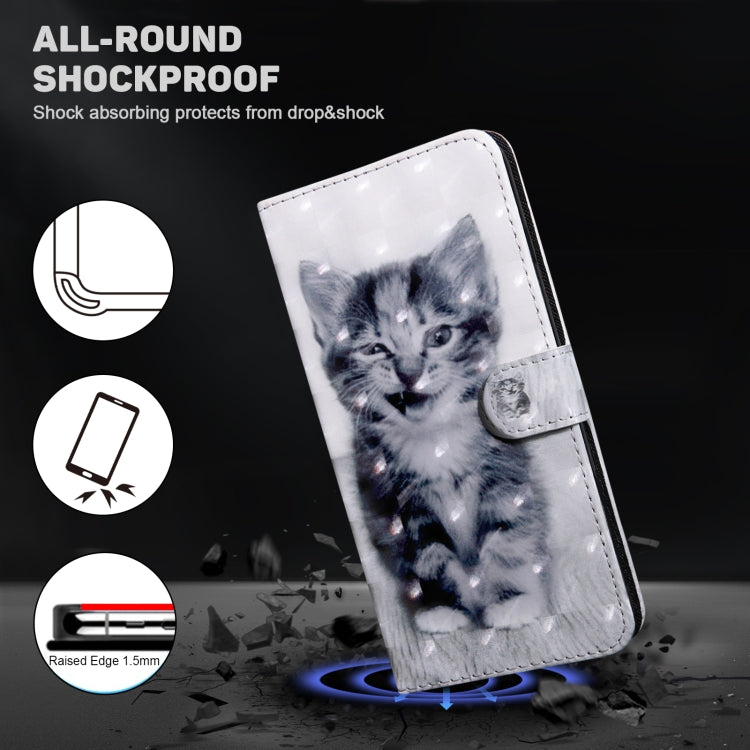 3D Painted Leather Phone Case for Samsung Galaxy S24 5G featuring a cute Smile Cat design, showcasing its stylish and protective features.